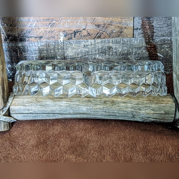 Vintage Fostoria American Three Slot Relish Crystal Dish - Picture 7 of 8